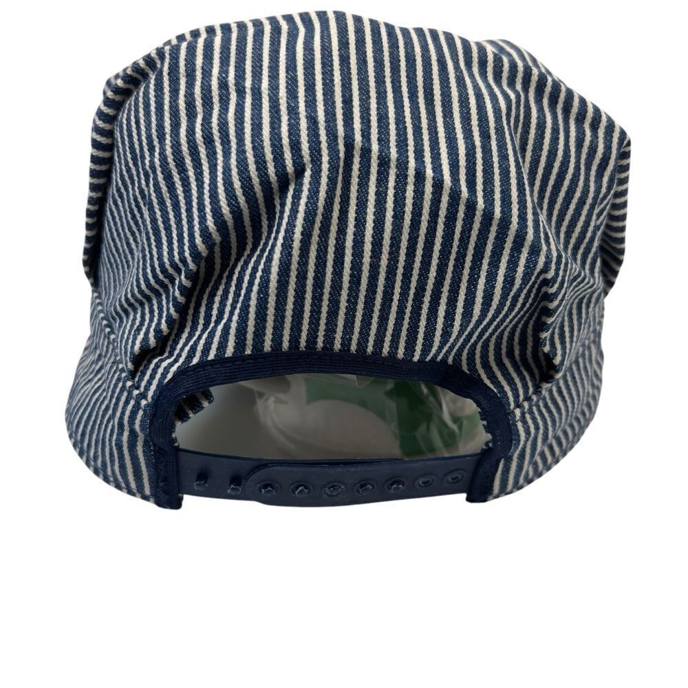Vtg 90s youth Oshkosh B'gosh Railroad Hickory Stripe Train Conductor Snapback - Picture 4 of 12